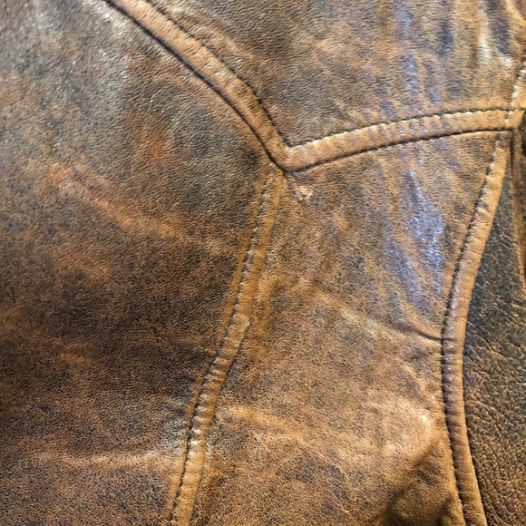 Pioneer Wear Distressed Men's Bomber Style Brown Lamb Leather Jacket Size 44 - Picture 16 of 16
